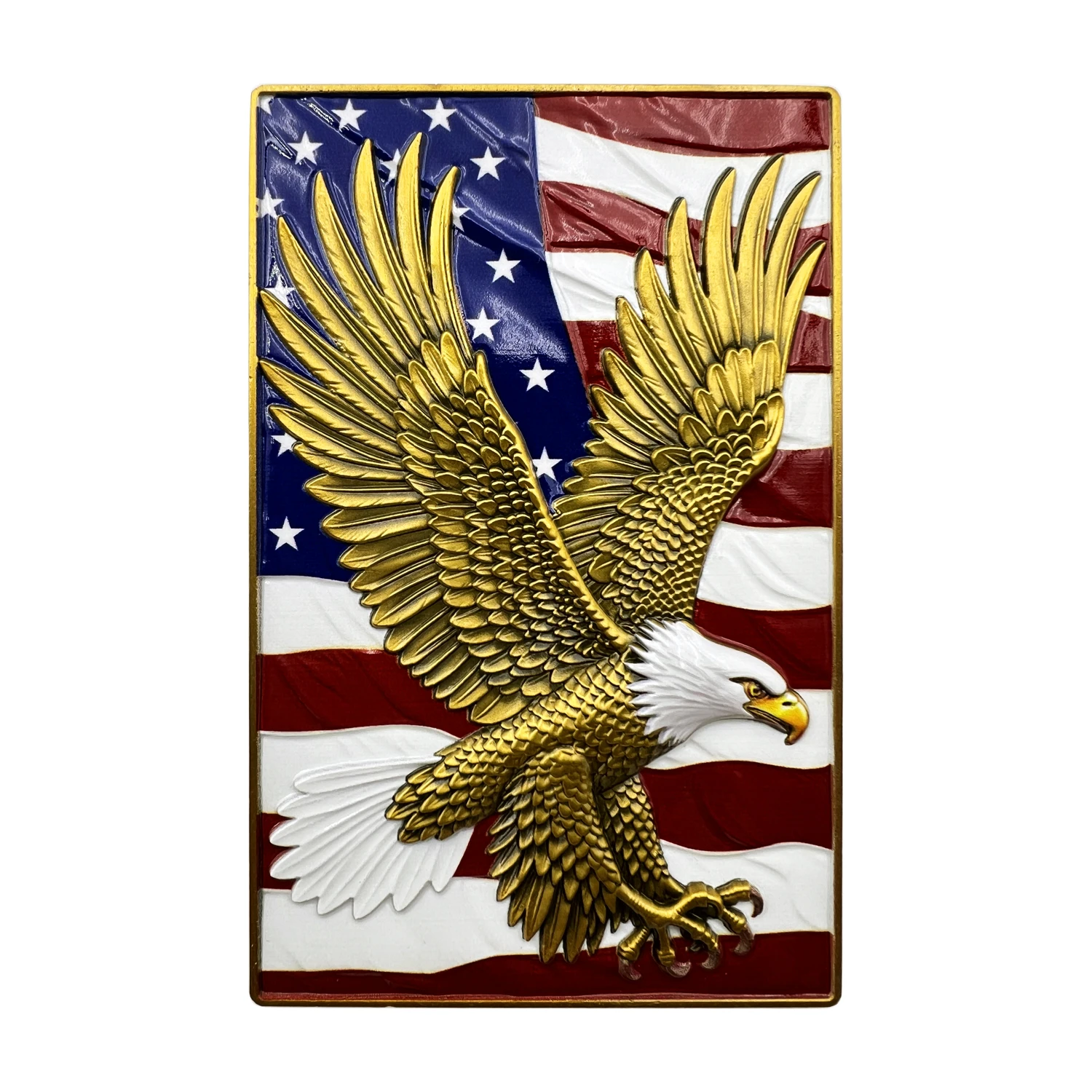 3D Eagle & American Flag Metal Magnet