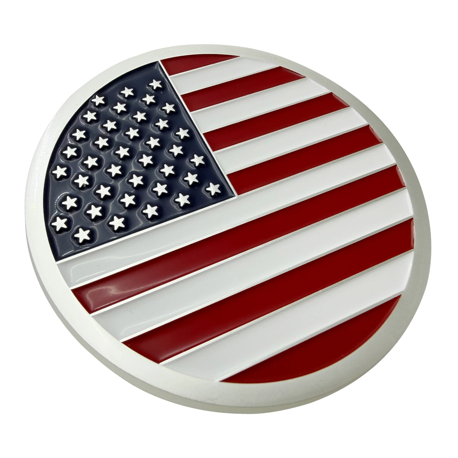 Round American Flag Metal Magnet